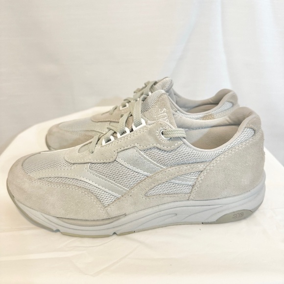 SAS Tour Mesh Comfort Sneakers Dust 10M Taupe Grey leather suede walking shoes - Picture 4 of 9